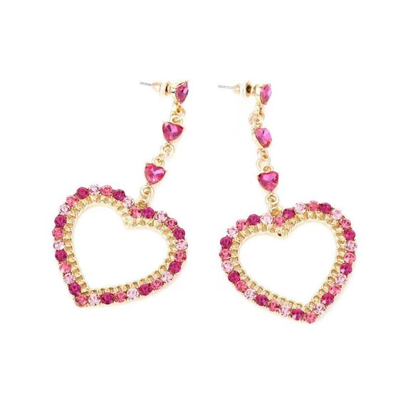 Betsey Johnson Jewelry - Gorgeous Betsey Johnson Heart Drop Earrings